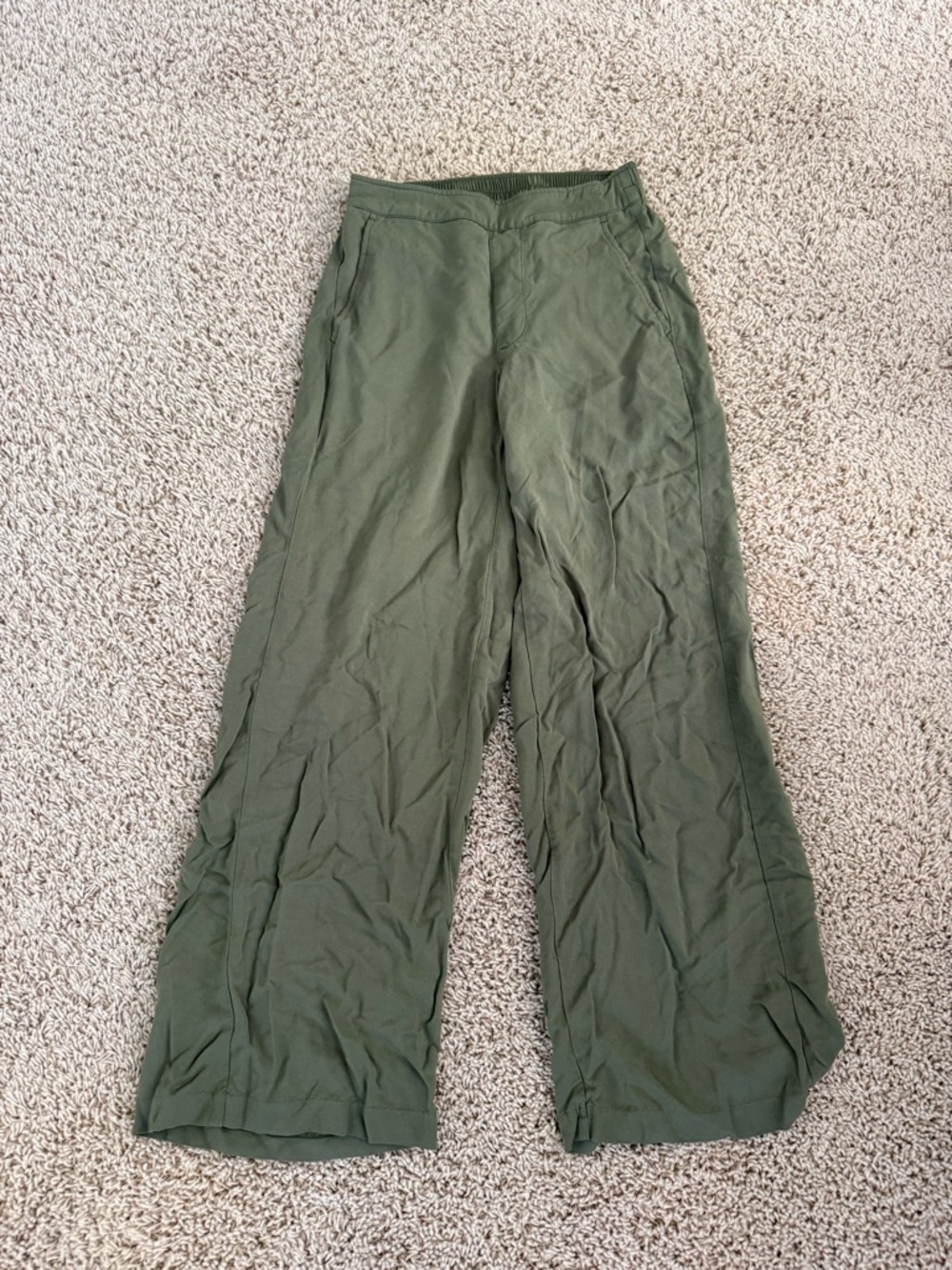 Wide Leg Olive Green Women's Pants
